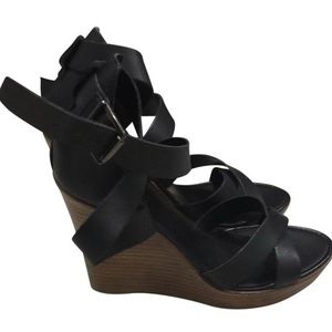 Topshop leather wedge heel sandal
